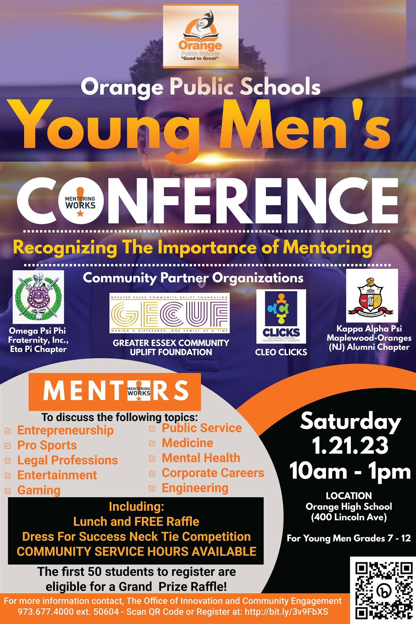 "Mentoring Matters Male Youth Conference," on Saturday, January 21, 2023,